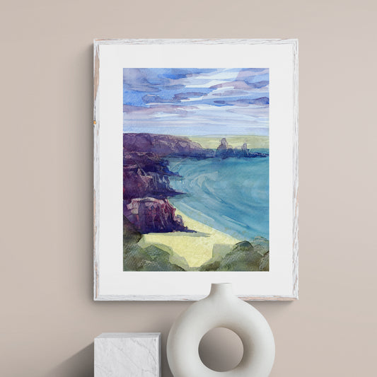 coast of cornwall art print