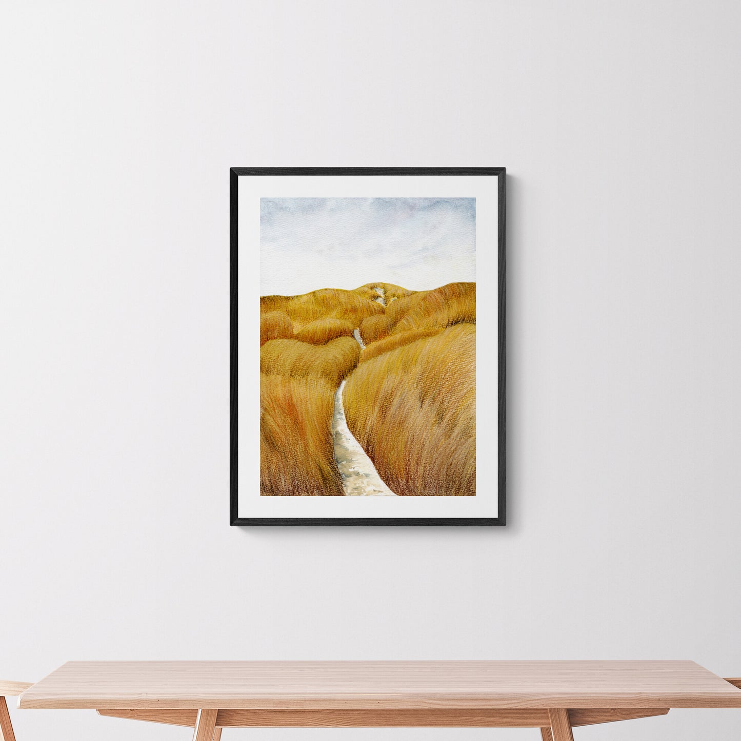 road on the wheat field art print